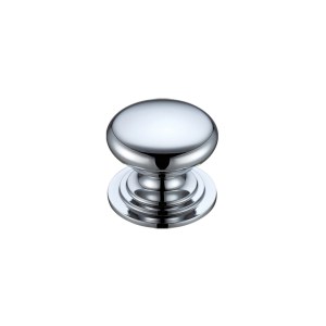 FULTON & BRAY Victorian Cupboard Knob 25mm dia. Polished Chrome