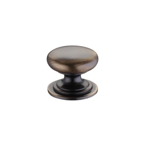 FULTON & BRAY Victorian Cupboard Knob 25mm dia. Florentine Bronze