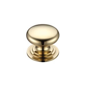 FULTON & BRAY Victorian Cupboard Knob 32mm dia. Polished Brass