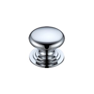 FULTON & BRAY Victorian Cupboard Knob 32mm dia. Polished Chrome