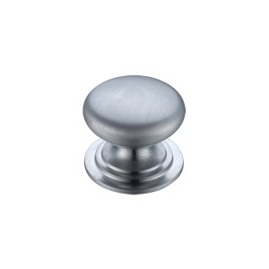 FULTON & BRAY Victorian Cupboard Knob 32mm dia. Satin Chrome