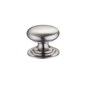 FULTON & BRAY Victorian Cupboard Knob 32mm dia. - Lacquered Satin Nickel