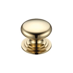 FULTON & BRAY Victorian Cupboard Knob 38mm dia. Polished Brass