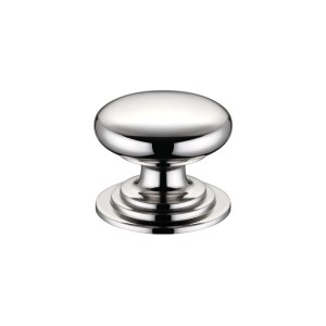 FULTON & BRAY Victorian Cupboard Knob 38mm dia. - Lacquered Polished Nickel