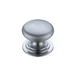 FULTON & BRAY Victorian Cupboard Knob 38mm dia. Satin Chrome