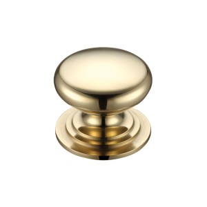 FULTON & BRAY Victorian Cupboard Knob 45mm dia. Polished Brass