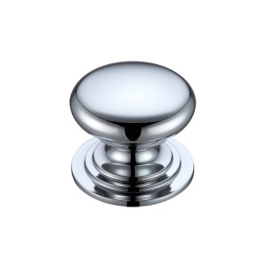 FULTON & BRAY Victorian Cupboard Knob 45mm dia. Polished Chrome