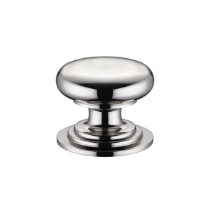FULTON & BRAY Victorian Cupboard Knob 45mm dia. - Lacquered Polished Nickel