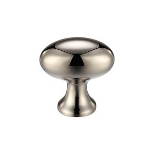 FULTON & BRAY Oval Cupboard Knob 38mm dia. PVD Nickel