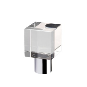 FULTON & BRAY Cube Cupboard Knob - Plain 25mm dia. Polished Chrome