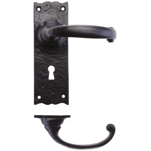 FOXCOTE FOUNDRIES Traditional Lever on Lock Backplate - 6" Black