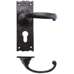FOXCOTE FOUNDRIES Traditional Lever on Euro Backplate - 6" Black