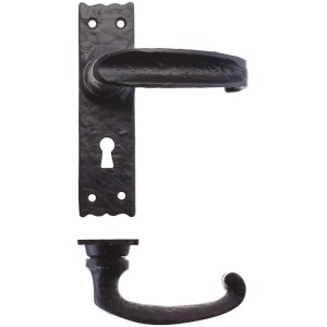 FOXCOTE FOUNDRIES Traditional Slimline Thumb Lever on Lock Backplate - Black