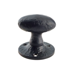 FOXCOTE FOUNDRIES Oval Mortice Knob - 2.5" - Un-Sprung Black