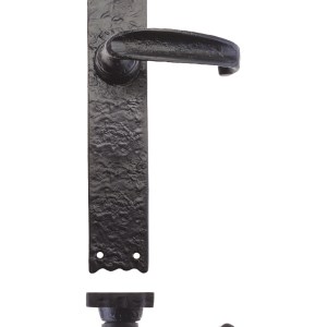 FOXCOTE FOUNDRIES Traditional Lever on Latch Long Backplate - 10" Black