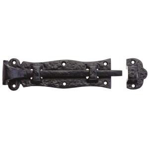 FOXCOTE FOUNDRIES Plain Door Bolt - 8" Black