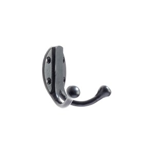 FOXCOTE FOUNDRIES Double Robe Hook Powder Coat Black