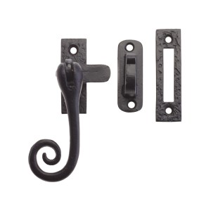 FOXCOTE FOUNDRIES Curly Tail Casement Fastener - 4" Black