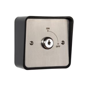 ACCESS CONTROL On/Off Latching Key Switch in Stainless Steel Plate c/w Shrouded Back Box
