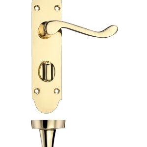 PR0 RANGE Project Oxford Lever on Bathroom Backplate - 168mm x 42mm Electro Brass