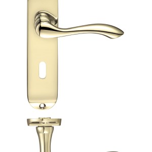PR0 RANGE Project Arundel Lever on Lock Backplate - 180mm x 40mm Electro Brass