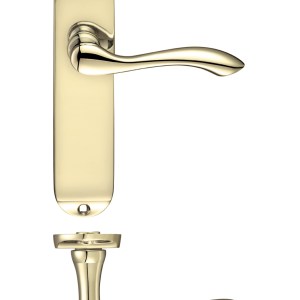 PR0 RANGE Project Arundel Lever on Latch Backplate - 180mm x 40mm Electro Brass