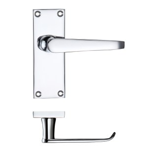 PR0 RANGE Project Victorian Flat Lever on Latch Backplate 114 x 40mm Polished Chrome