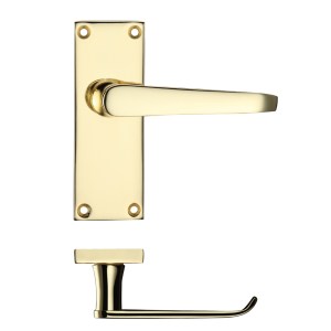 PR0 RANGE Project Victorian Flat Lever on Latch Backplate 114 x 40mm Electro Brass