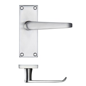 PR0 RANGE Project Victorian Flat Lever on Latch Backplate 114 x 40mm Satin Chrome