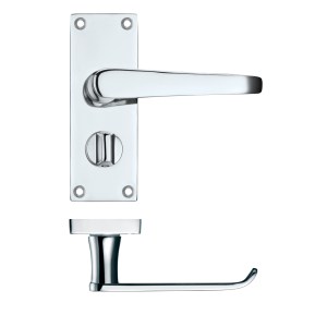 PR0 RANGE Project Victorian Flat Lever on Privacy Backplate 114 x 40mm Polished Chrome