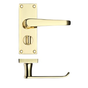 PR0 RANGE Project Victorian Flat Lever on Privacy Backplate 114 x 40mm Electro Brass
