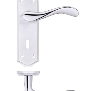 PR0 RANGE Project Asti Lever on Lock Backplate Satin Chrome / Polished Chrome