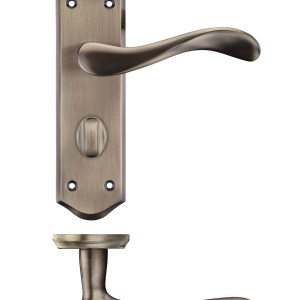 PR0 RANGE Project Asti Lever on Bathroom Backplate Florentine Bronze