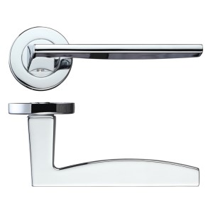 ROSSO MANIGLIE Pavo Lever on Round Rose - Polished Chrome