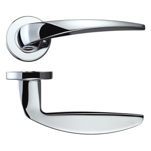 ROSSO MANIGLIE Cygnus Lever on Round Rose - Polished Chrome