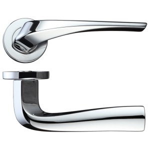 ROSSO MANIGLIE Aries Lever on Round Rose - Polished Chrome