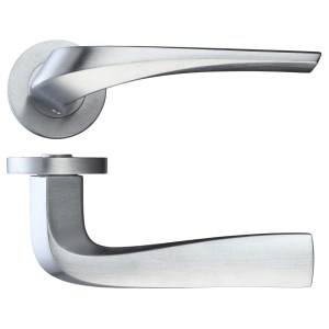 ROSSO MANIGLIE Aries Lever on Round Rose - Satin Chrome