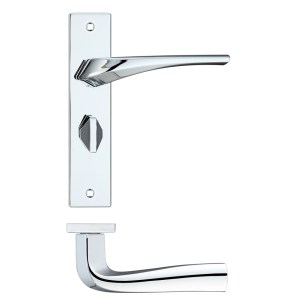 ROSSO MANIGLIE Aries Lever Bathroom (57mm c/c) On Backplate - 190x42mm - Polished Chrome