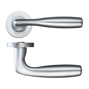 ROSSO MANIGLIE Corvus Lever on Round Rose - Satin Chrome