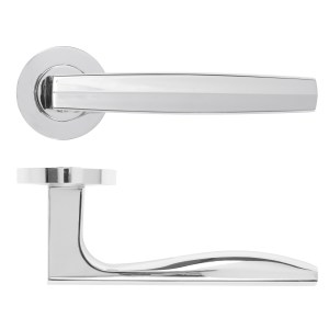 ROSSO MANIGLIE Appenine Lever On Round Rose 50mm x 8mm - Polished Chrome