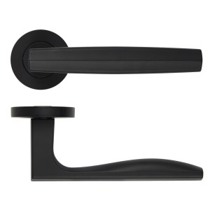 ROSSO MANIGLIE Appenine Lever On Round Rose 50mm x 8mm - Oscuro Matt Black