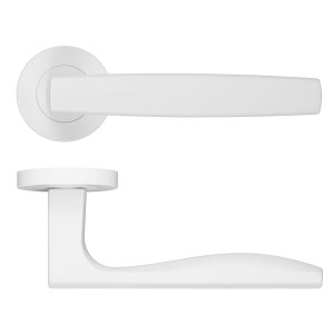 ROSSO MANIGLIE Appenine Lever On Round Rose 50mm x 8mm - Powder Coat White
