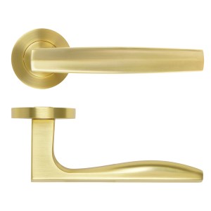ROSSO MANIGLIE Appenine Lever On Round Rose 50mm x 8mm - Satin Brass