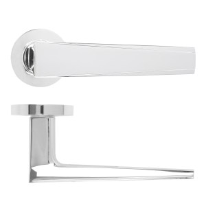 ROSSO MANIGLIE Veloce Lever On Round Rose 50mm x 8mm - Polished Chrome