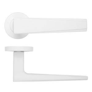 ROSSO MANIGLIE Veloce Lever On Round Rose 50mm x 8mm - Powder Coat White