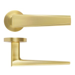 ROSSO MANIGLIE Veloce Lever On Round Rose 50mm x 8mm - Satin Brass