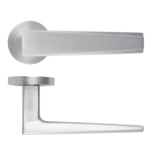 ROSSO MANIGLIE Veloce Lever On Round Rose 50mm x 8mm - Satin Chrome