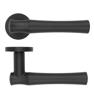 ROSSO MANIGLIE Aldo Lever On Round Rose 50mm x 8mm - Oscuro Matt Black