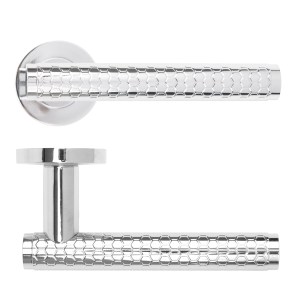 ROSSO MANIGLIE Favo Lever On Round Rose 50mm x 8mm - Polished Chrome