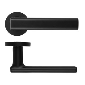 ROSSO MANIGLIE Frigo Lever On Round Rose 50mm x 8mm - Oscuro Matt Black